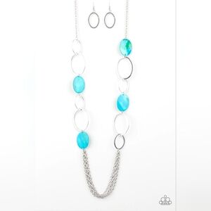 Paparazzi Necklace And Earring Set Coastal Blue